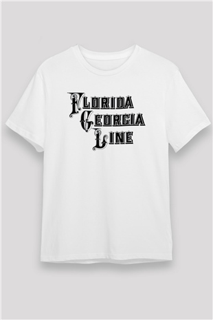Florida Georgia Line Beyaz Unisex Tişört T-Shirt - TişörtFabrikası