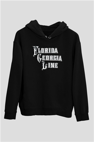Florida Georgia Line Siyah Unisex Kapüşonlu Sweatshirt