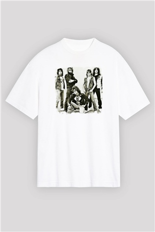 Flotsam and Jetsam Baskılı Unisex Beyaz Oversize Tişört