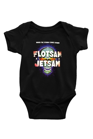 Flotsam and Jetsam Baskılı Unisex Siyah Bebek Body - Zıbın