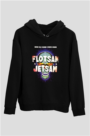 Flotsam and Jetsam Baskılı Unisex Siyah Hoodie