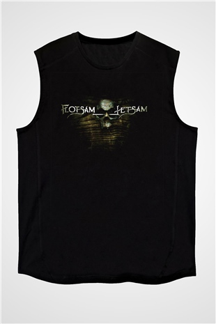 Flotsam and Jetsam Baskılı Unisex Siyah Kolsuz Tişört