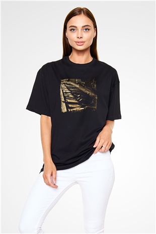 Flotsam and Jetsam Baskılı Unisex Siyah Oversize Tişört
