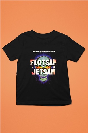 Flotsam and Jetsam Baskılı Unisex Siyah Çocuk Tişört