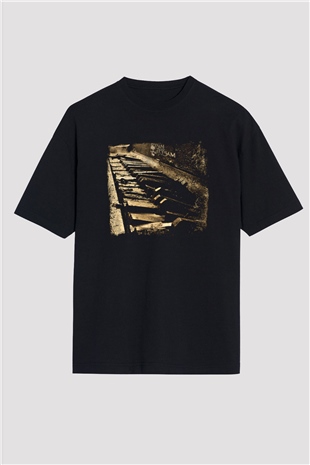 Flotsam and Jetsam Baskılı Unisex Siyah Oversize Tişört