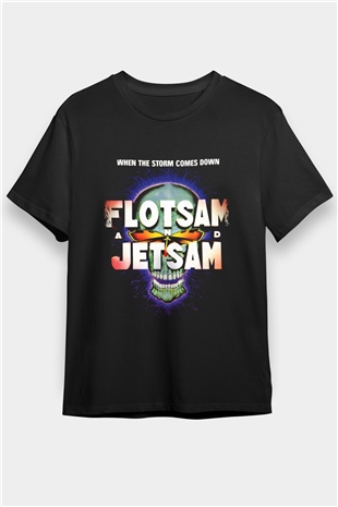 Flotsam and Jetsam Baskılı Unisex Siyah Tişört