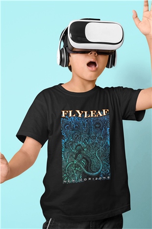 Flyleaf Baskılı Siyah Unisex Çocuk Tişört