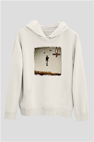 Flyleaf Baskılı Unisex Beyaz Hoodie
