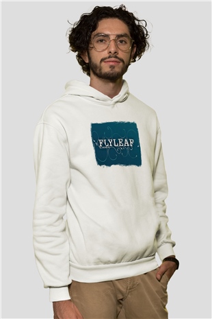 Flyleaf Baskılı Unisex Beyaz Hoodie