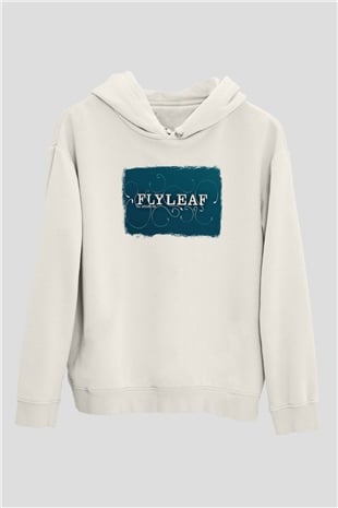 Flyleaf Baskılı Unisex Beyaz Hoodie