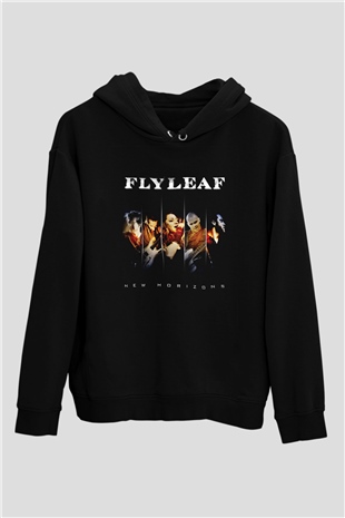 Flyleaf Baskılı Unisex Siyah Hoodie