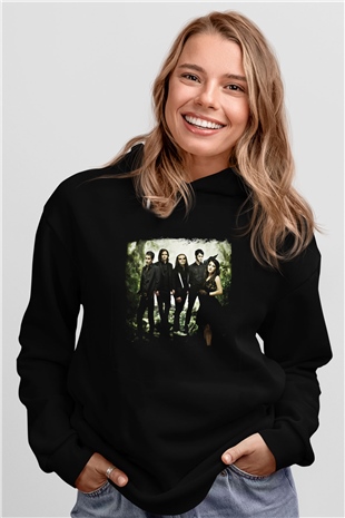 Flyleaf Baskılı Unisex Siyah Hoodie