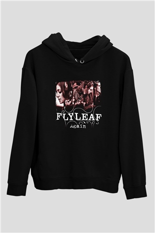 Flyleaf Baskılı Unisex Siyah Hoodie