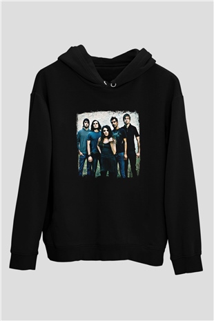 Flyleaf Baskılı Unisex Siyah Hoodie