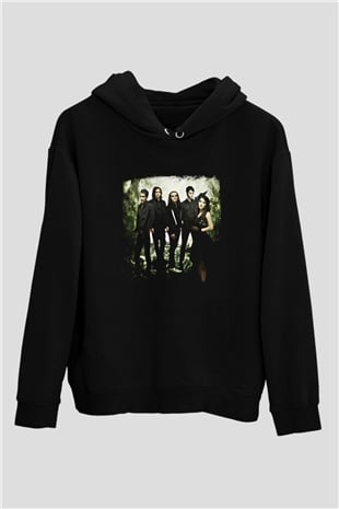 Flyleaf Baskılı Unisex Siyah Hoodie