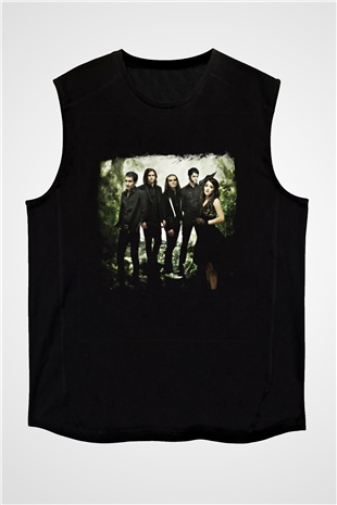 Flyleaf Baskılı Unisex Siyah Kolsuz Tişört