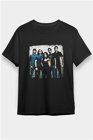 Flyleaf Baskılı Unisex Siyah Tişört