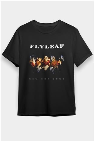 Flyleaf Baskılı Unisex Siyah Tişört
