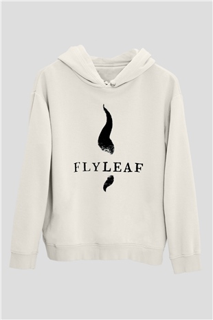 Flyleaf Beyaz Unisex Kapüşonlu Sweatshirt