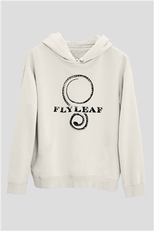 Flyleaf Beyaz Unisex Kapüşonlu Sweatshirt
