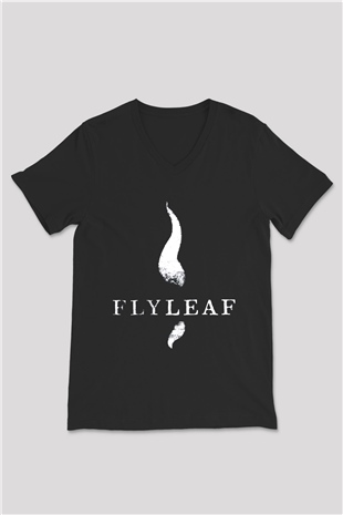 Flyleaf Siyah Unisex V Yaka Tişört