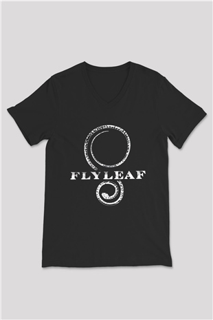 Flyleaf Siyah Unisex V Yaka Tişört