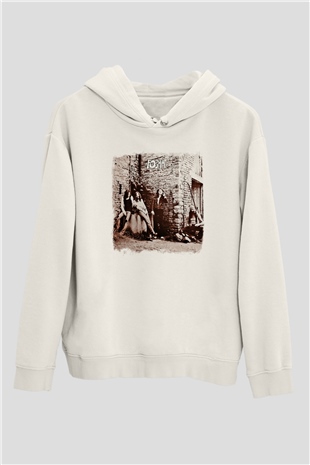 Foghat Baskılı Unisex Beyaz Hoodie