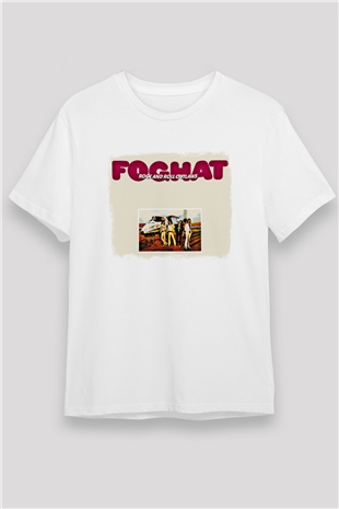Foghat Baskılı Unisex Beyaz Tişört