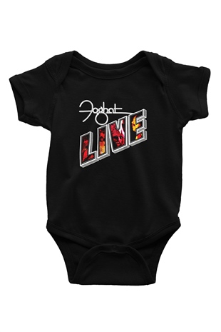 Foghat Baskılı Unisex Siyah Bebek Body - Zıbın
