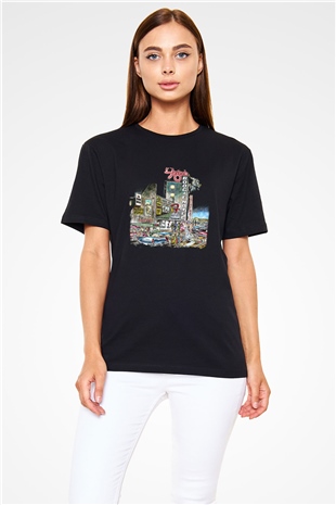 Foghat Baskılı Unisex Siyah Tişört