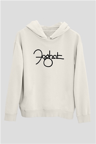 Foghat Beyaz Unisex Kapüşonlu Sweatshirt