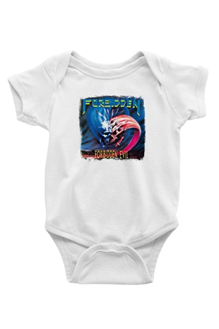 Forbidden Baskılı Unisex Beyaz Bebek Body - Zıbın