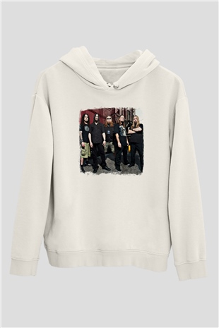 Forbidden Baskılı Unisex Beyaz Hoodie