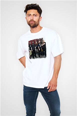 Forbidden Baskılı Unisex Beyaz Oversize Tişört