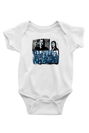 Foreigner Baskılı Unisex Beyaz Bebek Body - Zıbın