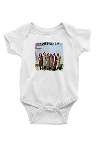 Foreigner Baskılı Unisex Beyaz Bebek Body - Zıbın
