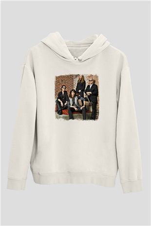 Foreigner Baskılı Unisex Beyaz Hoodie