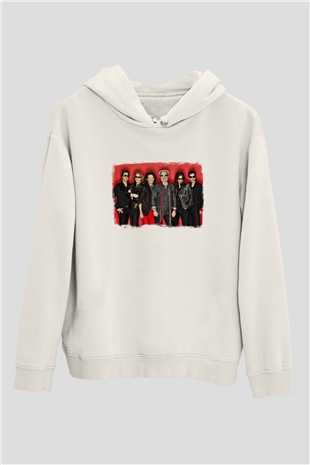 Foreigner Baskılı Unisex Beyaz Hoodie