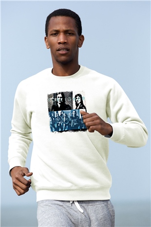 Foreigner Baskılı Unisex Beyaz Sweatshirt