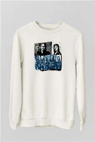 Foreigner Baskılı Unisex Beyaz Sweatshirt