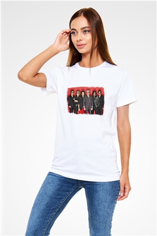 Foreigner Baskılı Unisex Beyaz Tişört