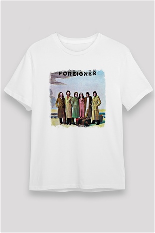 Foreigner Baskılı Unisex Beyaz Tişört
