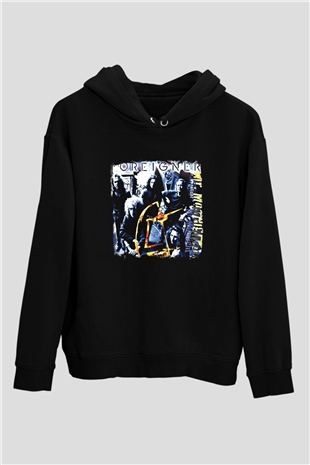 Foreigner Baskılı Unisex Siyah Hoodie
