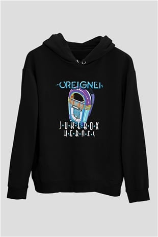 Foreigner Baskılı Unisex Siyah Hoodie