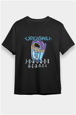 Foreigner Baskılı Unisex Siyah Tişört