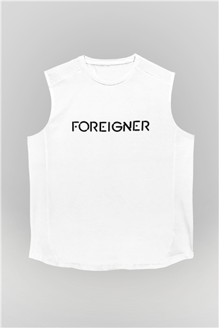 Foreigner Beyaz Unisex Kolsuz Tişört