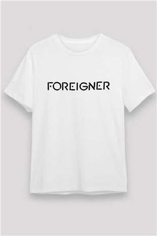 Foreigner Beyaz Unisex Tişört T-Shirt - TişörtFabrikası