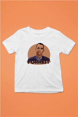 Forrest Gump Baskılı Beyaz Unisex Çocuk Tişört