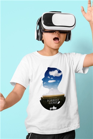 Forrest Gump Baskılı Beyaz Unisex Çocuk Tişört