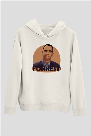 Forrest Gump Beyaz Unisex Kapşonlu Sweatshirt